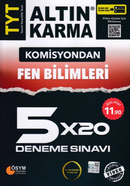 Altın Karma Komisyondan TYT Fen Bilimleri 5x20 Deneme Sınavı Yeni