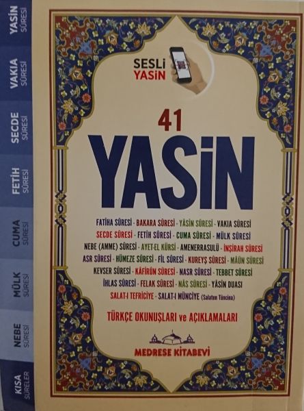 Türkçe Okunuşlu ve Mealli Sesli 41Yasini Şerif Çanta Boy