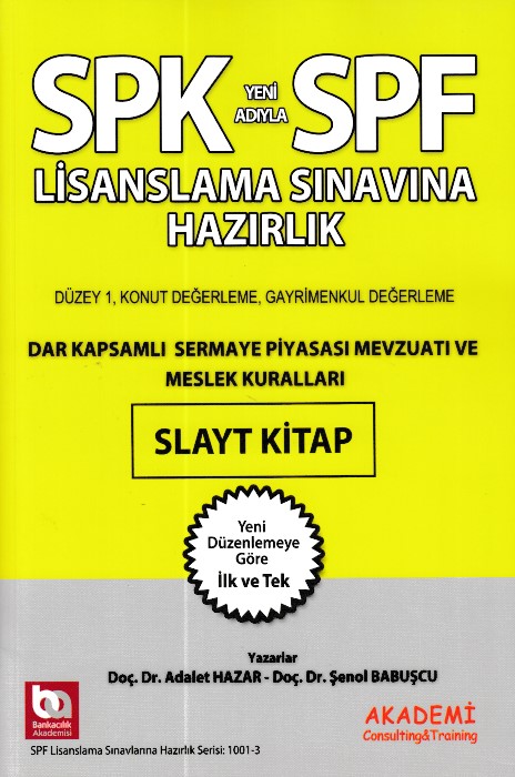 SPKSPF Dar Kapsamlı Sermaye Piyasası Mevzuatı ve Meslek Kuralları Slayt Kitap