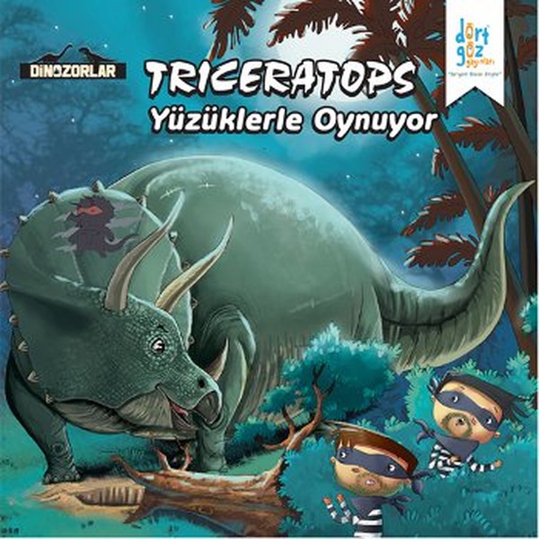 Dinozorlar  Triceratops Yüzüklerle Oynuyor