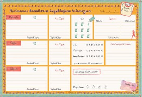 Diyet ve Egzersiz Günlüğü  Organizer Bloknot