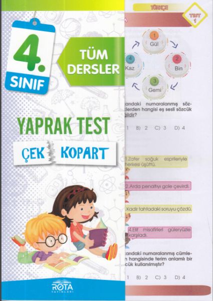 Rota 4Sınıf Tüm Dersler Çek Kopart Yaprak Test Yeni