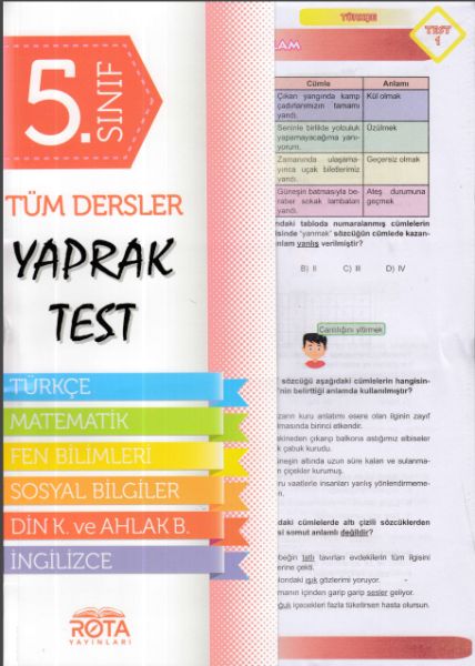 Rota 5Sınıf Tüm Dersler Yaprak Test Yeni