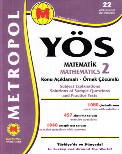 Metropol YÖS Matematik 2 Konu Açıklamalı  Örnek Çözümlü Yeni