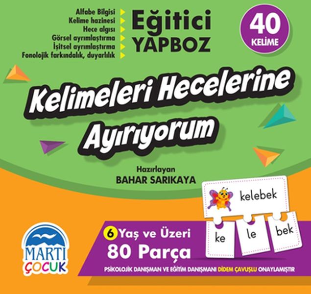 Kelimeleri Hecelerine Ayırıyorum  Eğitici Yapboz