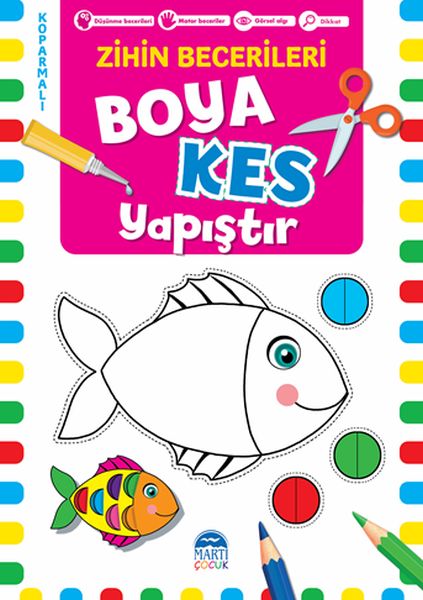 Boya Kes Yapıştır  Zihin Becerileri 3 Yaş