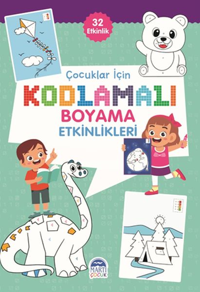 Çocuklar İçin Kodlamalı Boyama Etkinlikleri  Yeşil  32 Etkinlik