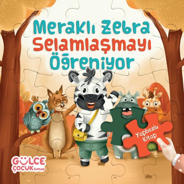 Meraklı Zebra Selamlaşmayı Öğreniyor  Yapbozlu Kitap 2