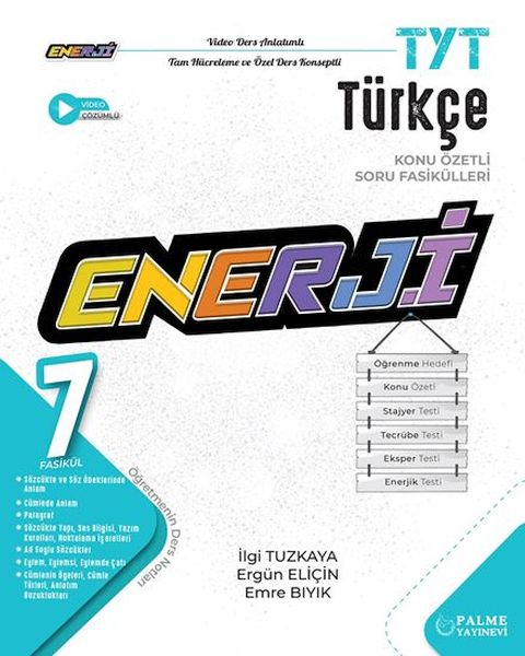 Palme Tyt Enerji Türkçe Konu Özetli Soru Fasikülleri 7 Fasikül