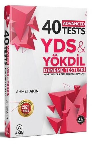 Akın 40 Advanced Tests YDS  Yökdil Deneme Testleri