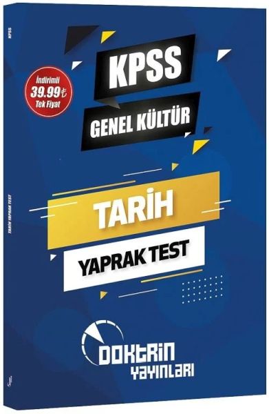 Doktrin Yayınları 2023 KPSS Genel Kültür Tarih Yaprak Test