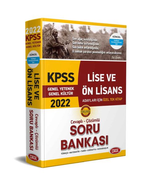 Data 2022 KPSS Lise ve Ön Lisans Cevaplı  Çözümlü Soru Bankası