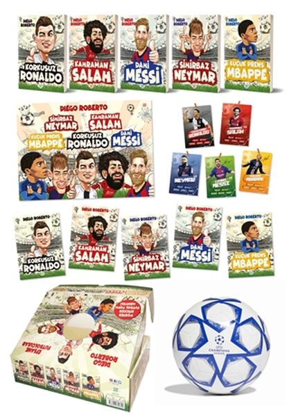 Efsane Futbolcular Kutulu Set 5 Kitap Takım  Futbol Topu Hediyeli