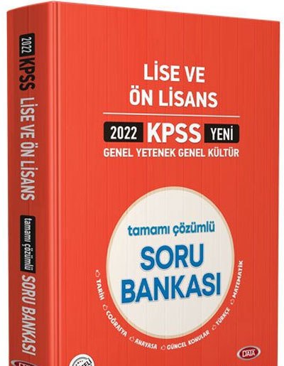 Data 2022 KPSS Genel Yetenek Genel Kültür Lise ve Ön Lisans Tamamı Çözümlü Soru Bankası