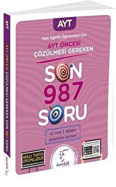 2023 AYT Öncesi Çözülmesi Gereken Son 987 Soru Eşit Ağırlık Öğrencileri için