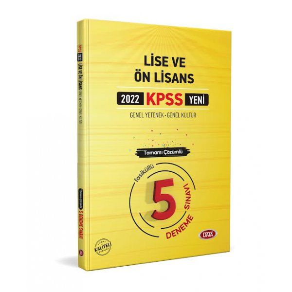 Data KPSS Lise ve Önlisans Tamamı Çözümlü 5 Deneme Sınavı