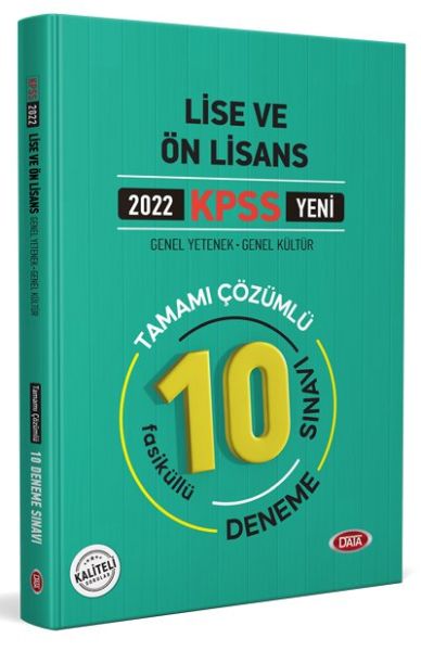 Data 2022 KPSS Lise ve Ön Lisans Tamamı Çözümlü 10 Fasikül Deneme Sınavı