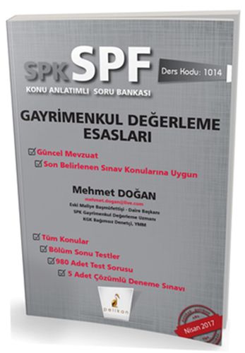 SPKSPF Gayrimenkul Değerleme Esasları Konu Anlatımlı Soru Bankası