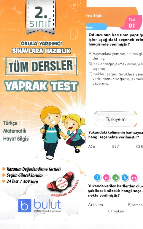 Bulut 2 Sınıf Tüm Dersler Yaprak Test