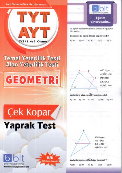 Bulut TYT AYT Geometri Yaprak Test 1 ve 2 Oturum Yeni