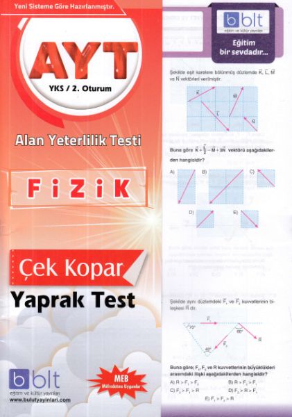 Bulut YKS AYT Fizik Yaprak Test 2 Oturum Yeni