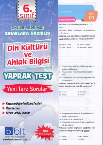 Bulut 6Sınıf Din Kültürü Yaprak Test Yeni