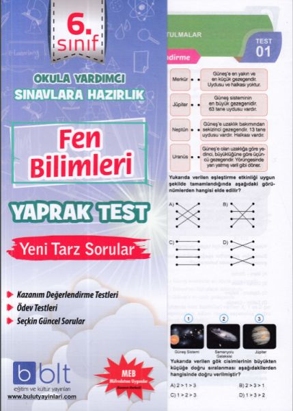 Bulut 6Sınıf Fen Bilimleri Yaprak Test Yeni