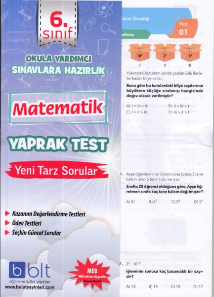 Bulut 6Sınıf Matematik Yaprak Test Yeni