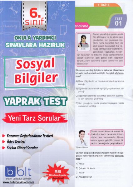 Bulut 6Sınıf Sosyal Yaprak Test Yeni