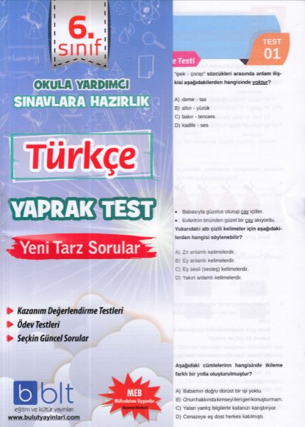 Bulut 6Sınıf Türkçe Yaprak Test Yeni