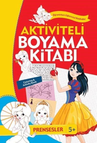 Aktiviteli Boyama Kitabı 5 Yaş  Prensesler Turuncu Kitap