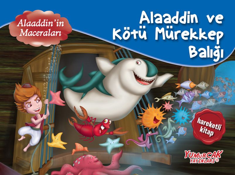 Alaaddin Ve Kötü Mürekkep Balığı  Üç Boyutlu Kitap Ciltli