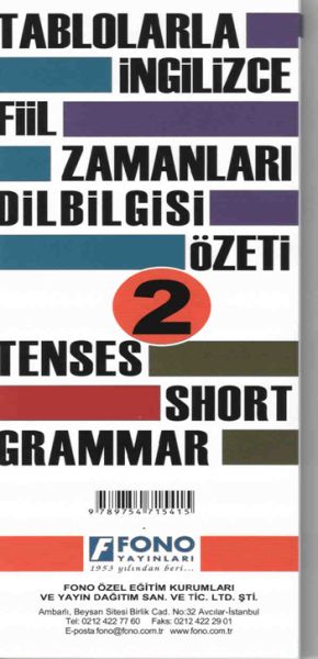 Tablolarla İngilizce Fiil Zamanları ve Dilbilgisi Özeti 2