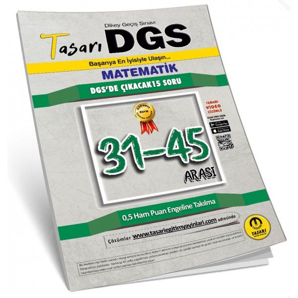 Tasarı DGS Matematik 3145 Arası Çözümlü Soru Kitapçığı Yeni