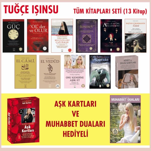 Tuğçe Işınsu Tüm Kitapları Seti 11 Kitap  Aşk Kartları ve Muhabbet Duaları Hediyeli